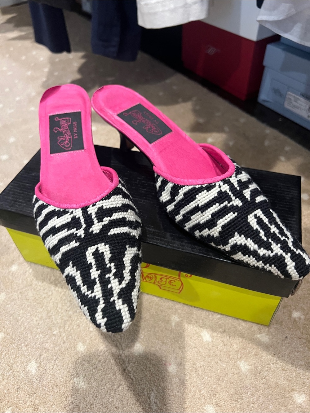 By PAIGE 
Zebra kitten heel size 8